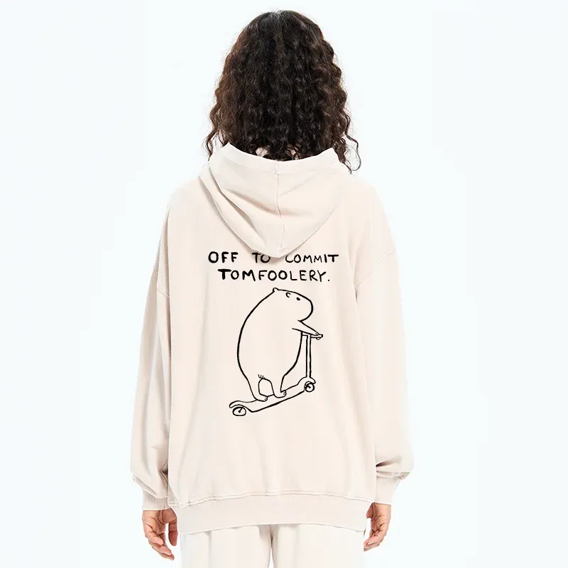 Tokyo-Tiger Capybara Is Ready To Do Something Bad Washed Zip Hoodie