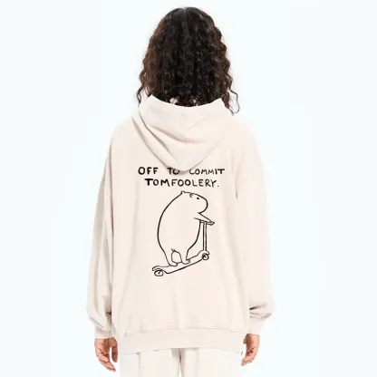 Tokyo-Tiger Capybara Is Ready To Do Something Bad Washed Zip Hoodie