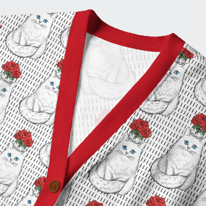 Tokyo-Tiger The Vase Cat Cardigan Sweater