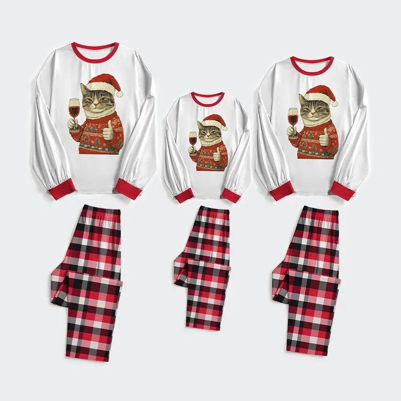 Tokyo-Tiger Christmas Cat Likes Family Pajama Sets