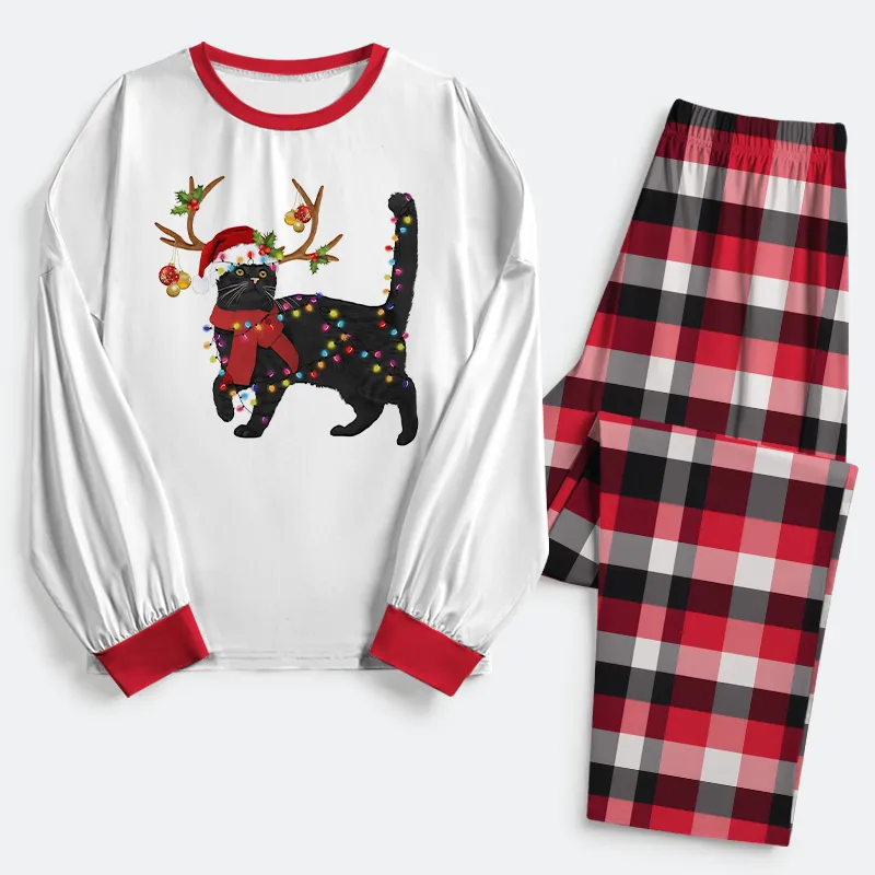 Tokyo-Tiger Christmas Black Cat Family Pajama Sets