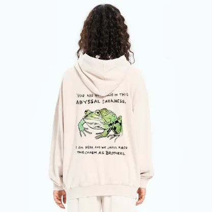 Tokyo-Tiger Support Your Frog Friends Washed Zip Hoodie