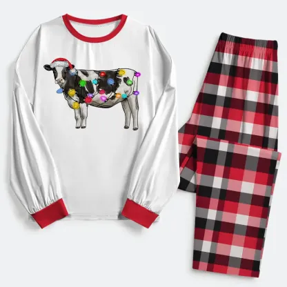 Tokyo-Tiger Christmas Cow Family Pajama Sets