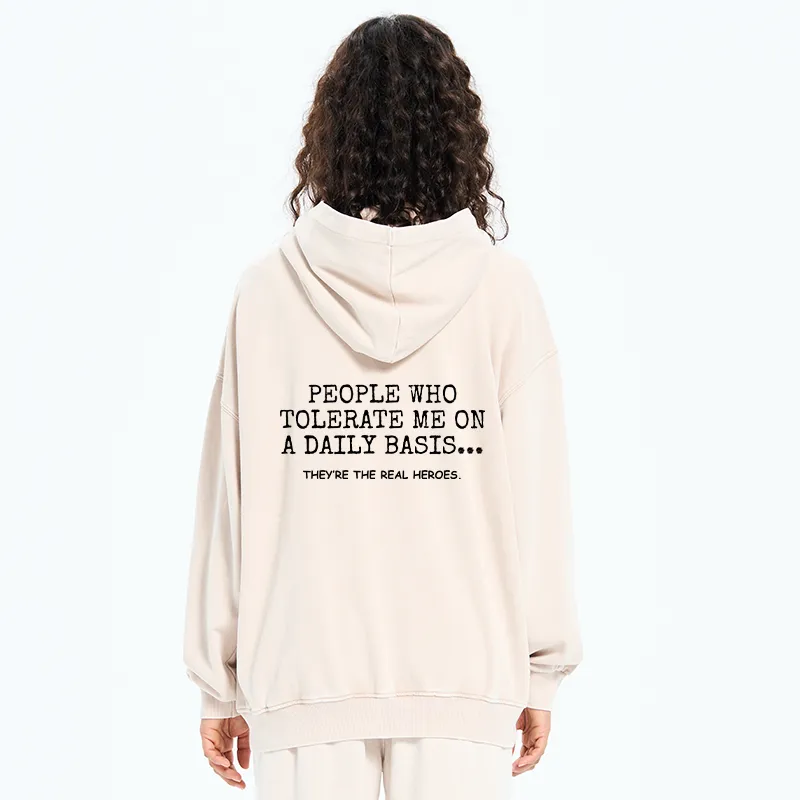 Tokyo-Tiger Anyone Who Puts Up With Me Is A Hero Washed Zip Hoodie