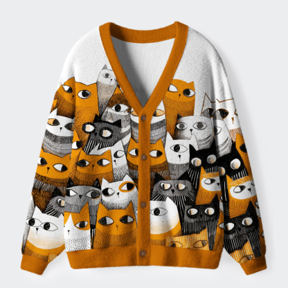 Tokyo-Tiger A Chorus Of Cats Cardigan Sweater