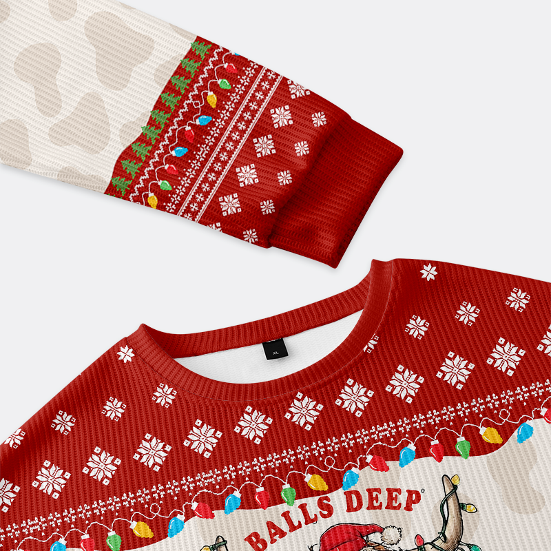 Tokyo-Tiger Deep In The Holiday Spirit With A Moo Christmas Ugly Sweatshirt