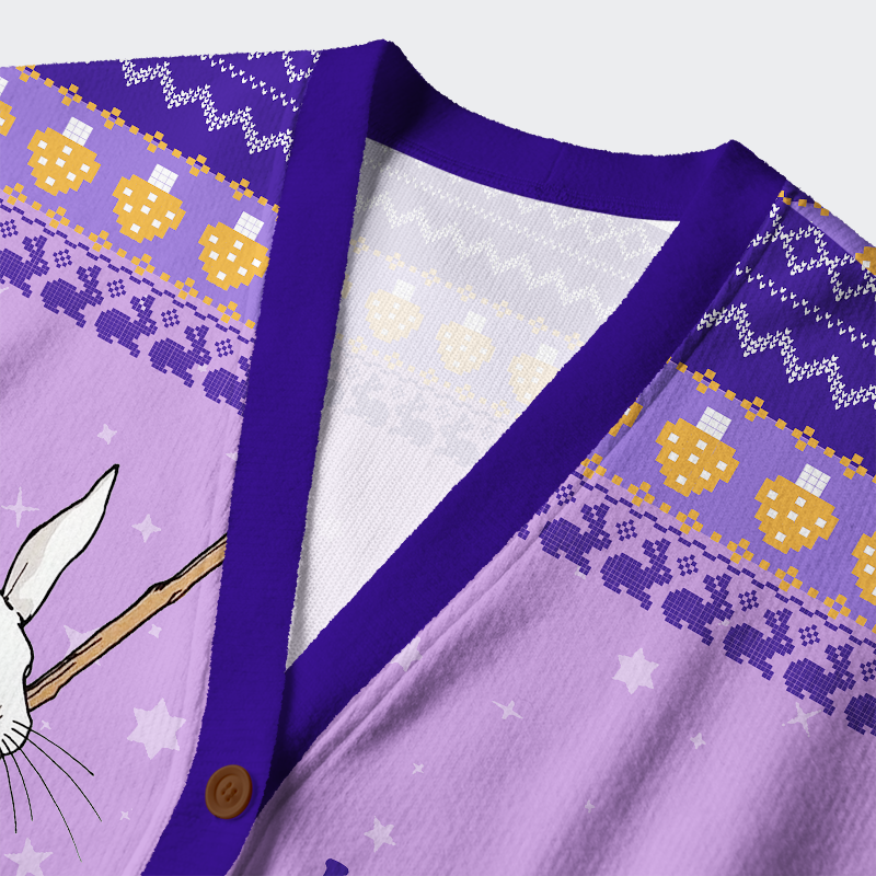 Tokyo-Tiger Rabbit Say Weird Stuff Or Die Ugly Cardigan Sweater