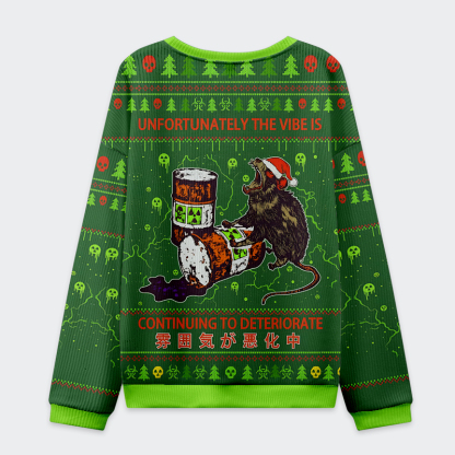 Tokyo-Tiger The Vibe Is Continuing To Deteriorate Christmas Ugly Sweatshirt