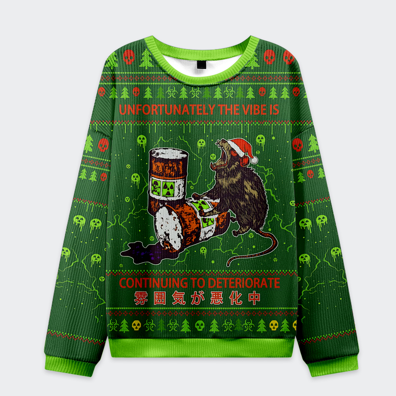 Tokyo-Tiger The Vibe Is Continuing To Deteriorate Christmas Ugly Sweatshirt