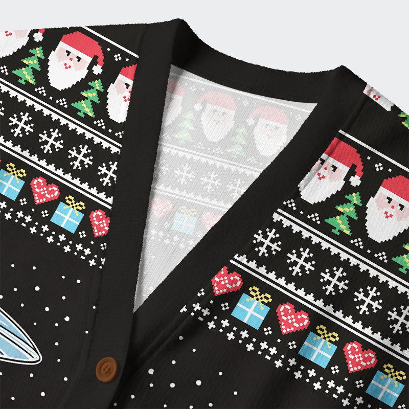 Tokyo-Tiger Alien Christmas Abduction Ugly Cardigan Sweater