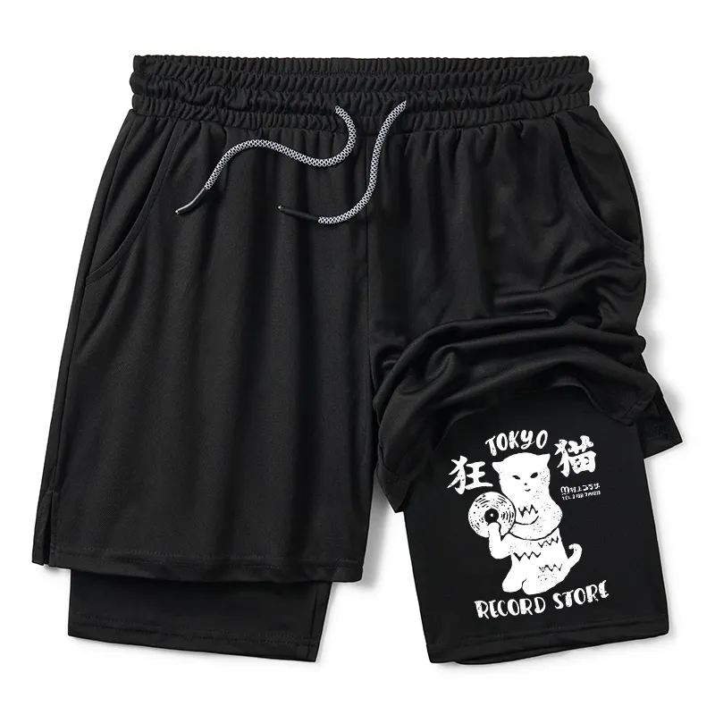 Tokyo-Tiger Tokyo Record Store Cat CD Training Shorts