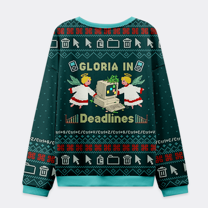 Tokyo-Tiger Glory to the Deadline Gods Christmas Ugly Sweatshirt