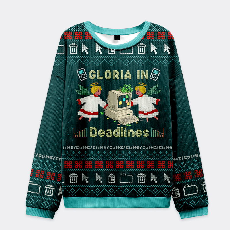 Tokyo-Tiger Glory to the Deadline Gods Christmas Ugly Sweatshirt
