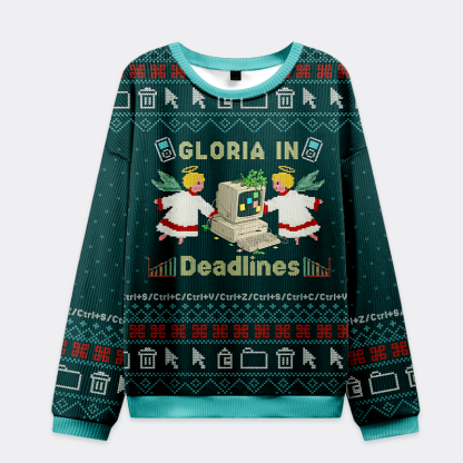 Tokyo-Tiger Glory to the Deadline Gods Christmas Ugly Sweatshirt
