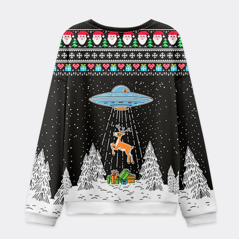 Tokyo-Tiger Alien Christmas Abduction Christmas Ugly Sweatshirt