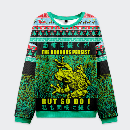 Tokyo-Tiger The Horrors Persist Frog Christmas Ugly Sweatshirt