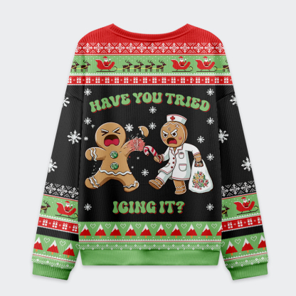 Tokyo-Tiger Oh Snap It’s Gingerbread：Have You Tried Icing It Christmas Ugly Sweatshirt
