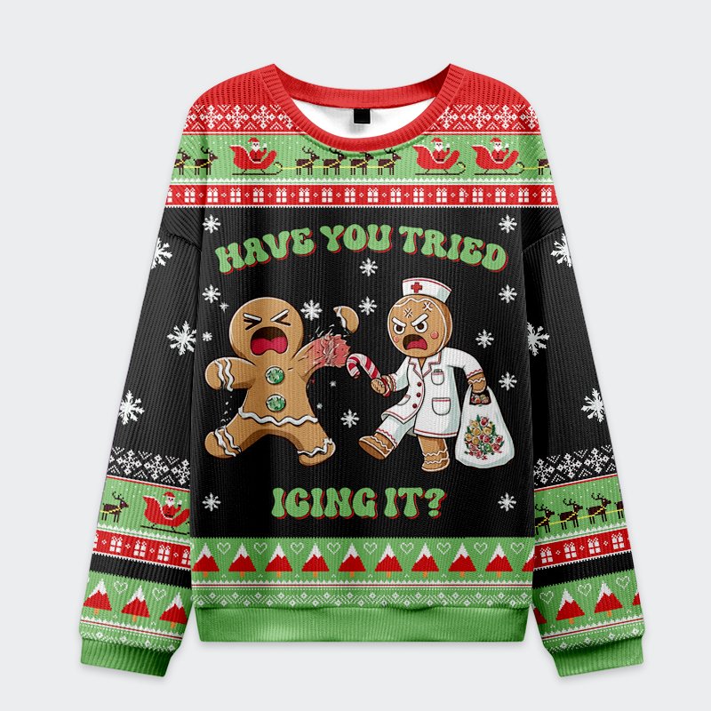 Tokyo-Tiger Oh Snap It’s Gingerbread：Have You Tried Icing It Christmas Ugly Sweatshirt