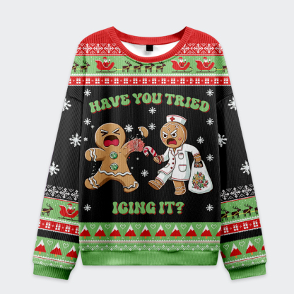 Tokyo-Tiger Oh Snap It’s Gingerbread：Have You Tried Icing It Christmas Ugly Sweatshirt