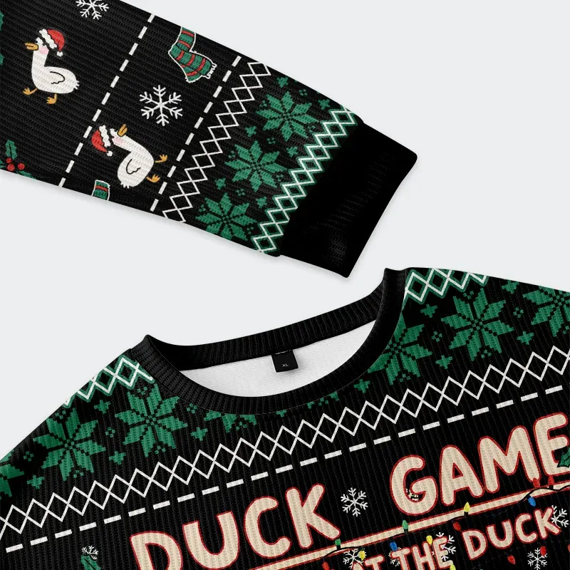 Tokyo-Tiger Don't Watch Duck Games Christmas Ugly Sweatshirt