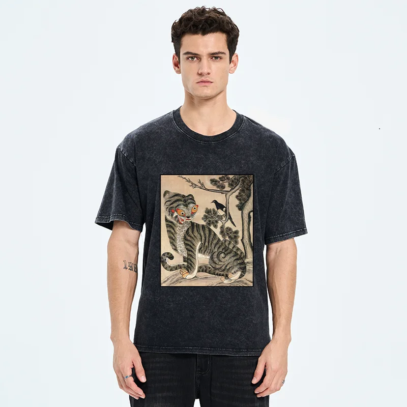 Tokyo-Tiger Tiger And Magpie Washed T-Shirt