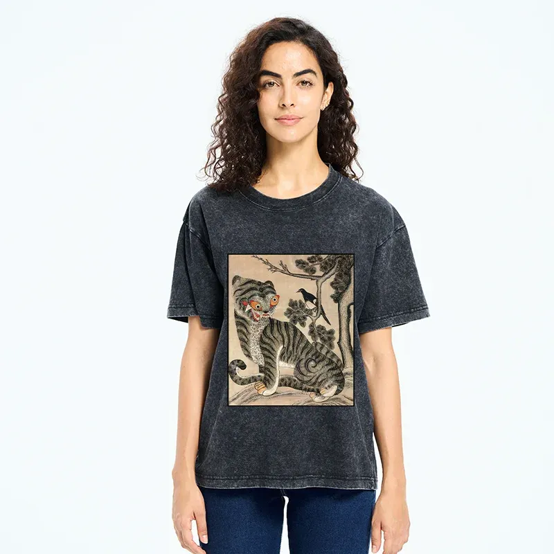 Tokyo-Tiger Tiger And Magpie Washed T-Shirt