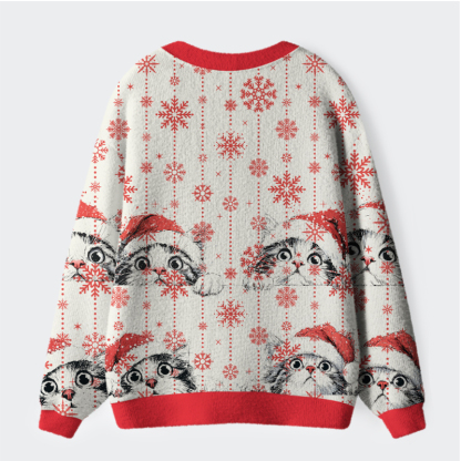 Tokyo-Tiger The Curious Christmas Cat Ugly Cardigan Sweater