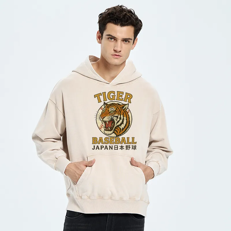 Tokyo-Tiger Osaka Japan Baseball Team Washed Hoodie