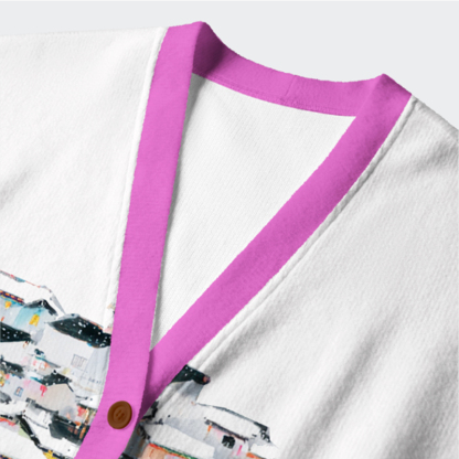 Tokyo-Tiger Lights Of A Thousand Homes Ugly Cardigan Sweater