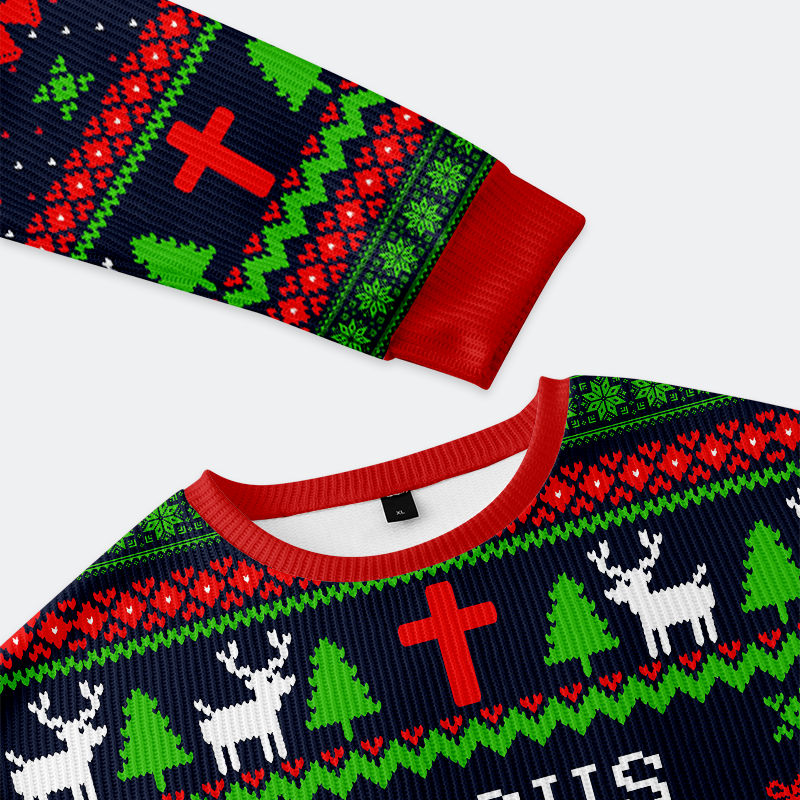 Tokyo-Tiger Jesus: The Reason We Celebrate Christmas Ugly Sweatshirt