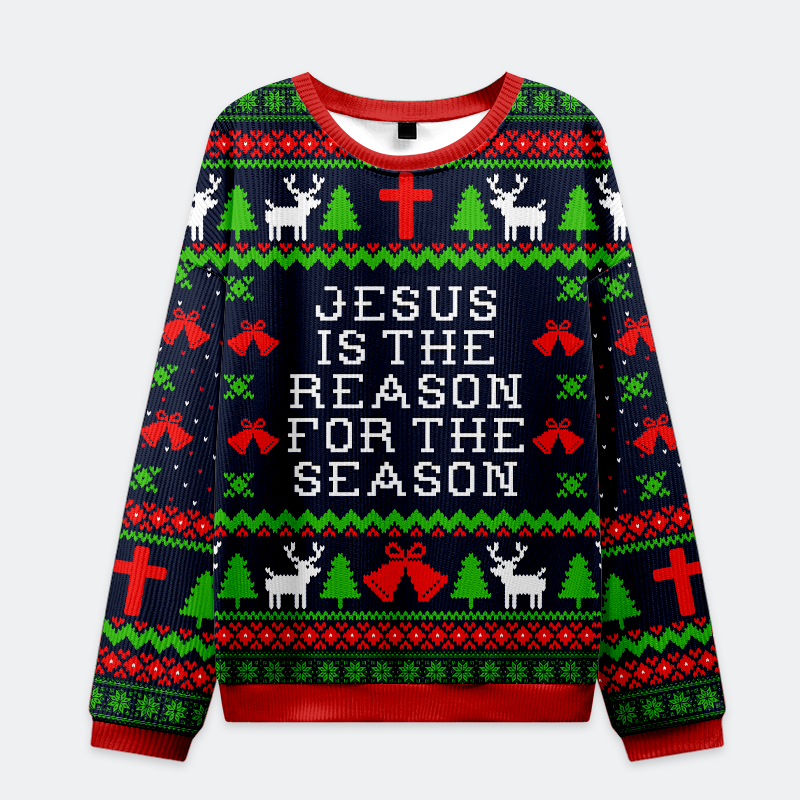 Tokyo-Tiger Jesus: The Reason We Celebrate Christmas Ugly Sweatshirt