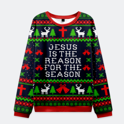 Tokyo-Tiger Jesus: The Reason We Celebrate Christmas Ugly Sweatshirt
