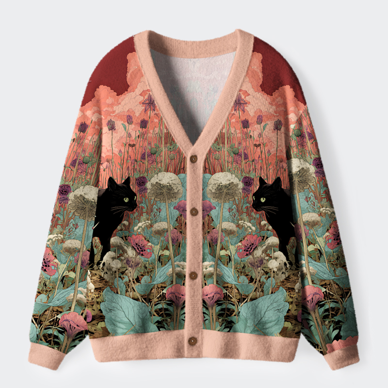 Tokyo-Tiger Mysteries Of The Garden Ugly Cardigan Sweater