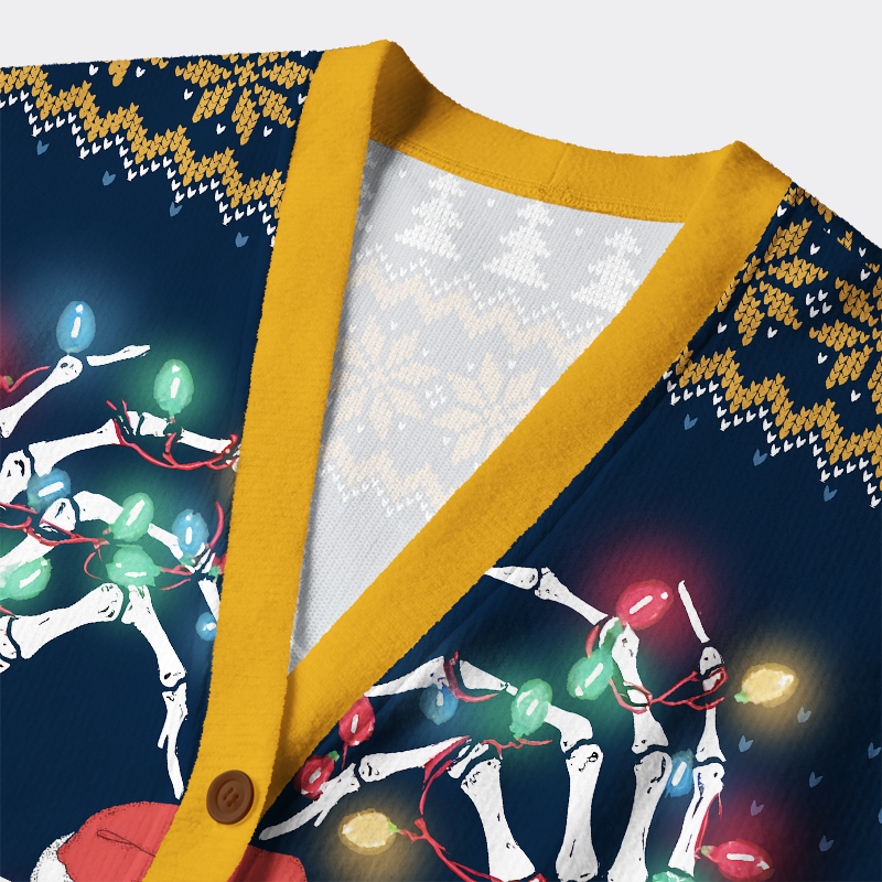 Tokyo-Tiger Dead Inside, Festive Outside Ugly Cardigan Sweater