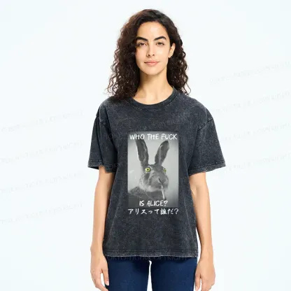 Tokyo-Tiger Who the is Alice? Washed T-Shirt