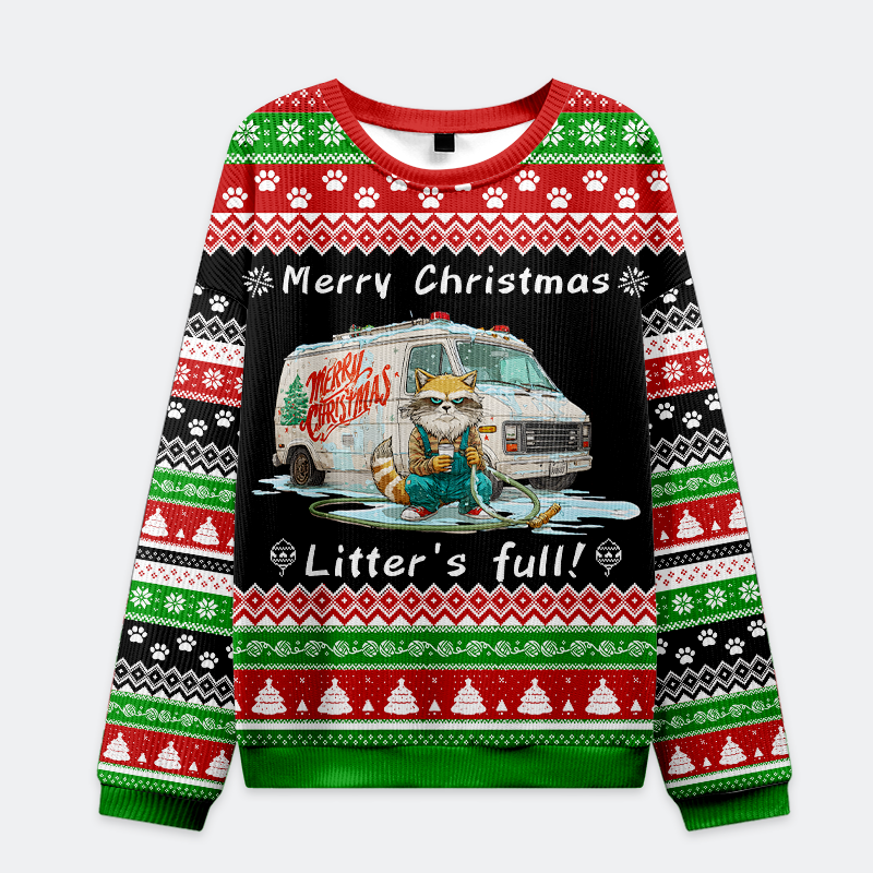 Tokyo-Tiger Merry Chaos, Litter’s Full！ Christmas Ugly Sweatshirt