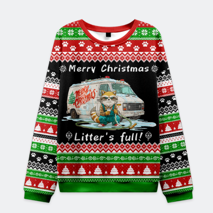 Tokyo-Tiger Merry Chaos, Litter’s Full！ Christmas Ugly Sweatshirt