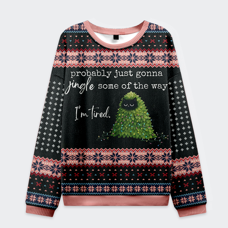 Tokyo-Tiger Tired Kitsmas Tree Christmas Ugly Sweatshirt