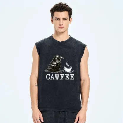 Tokyo-Tiger Cawfee Funny Japan Meme Washed Tank