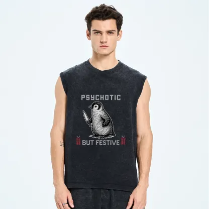 Tokyo-Tiger Overstimulated but Festive Christmas Washed Tank