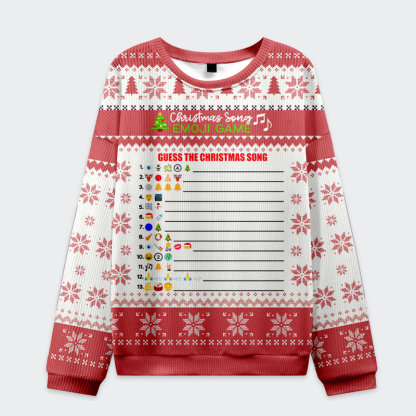 Tokyo-Tiger Guess The Christmas Song Question On The Front Answer On The Back Christmas Ugly Sweatshirt