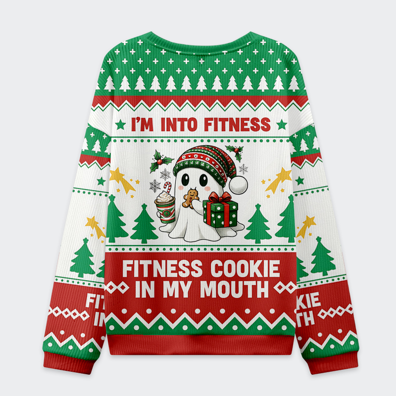 Tokyo-Tiger I'm Into Fitness: Fitness Cookie In My Mouth Christmas Ugly Sweatshirt