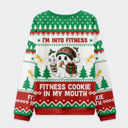 Tokyo-Tiger I'm Into Fitness: Fitness Cookie In My Mouth Christmas Ugly Sweatshirt