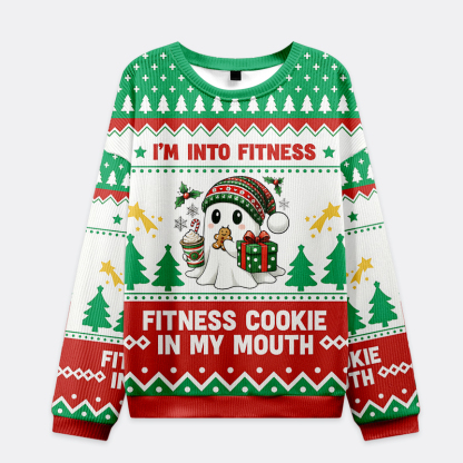 Tokyo-Tiger I'm Into Fitness: Fitness Cookie In My Mouth Christmas Ugly Sweatshirt