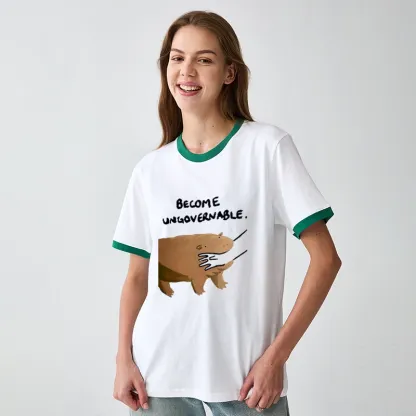 Tokyo-Tiger Moo Deng Bites Someone's Arm Trim T-Shirt