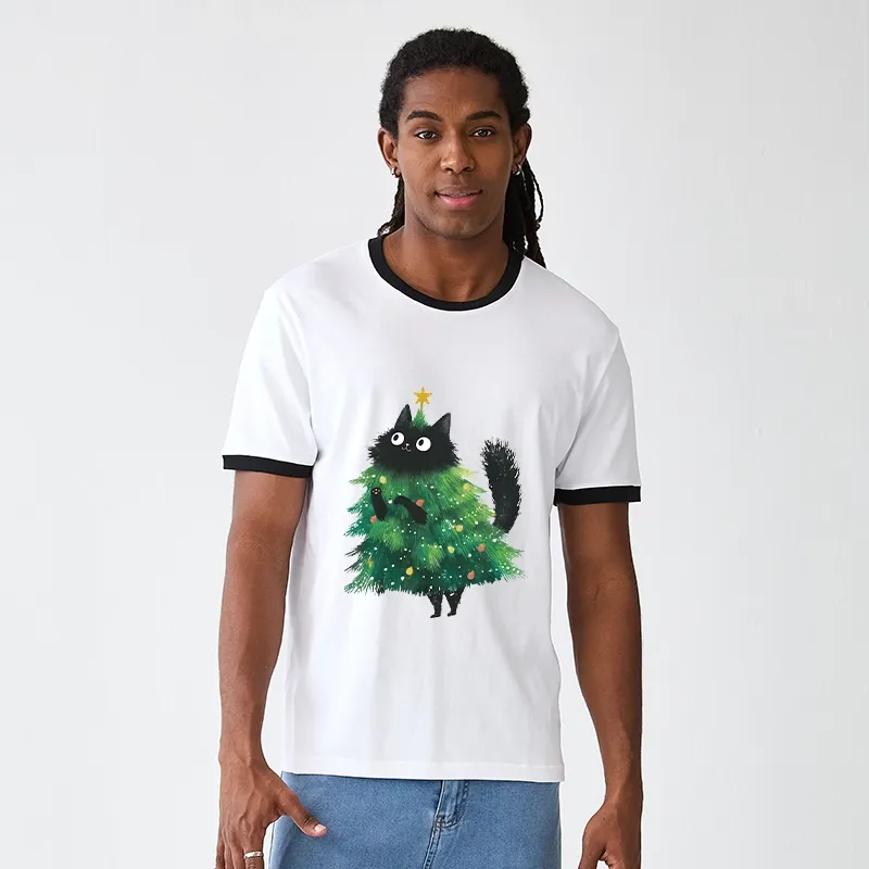 Tokyo-Tiger Christmas Tree Cat Japan Trim T-Shirt