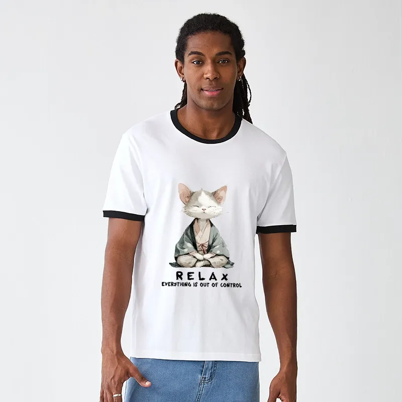 Tokyo-Tiger Zen Cat Relaxation，Everything's Out Of Control Trim T-Shirt