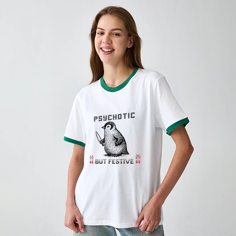 Tokyo-Tiger Overstimulated but Festive Christmas Trim T-Shirt