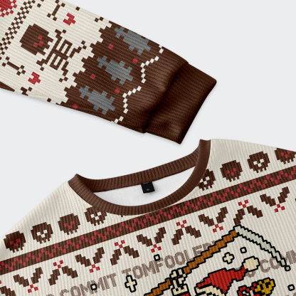 Tokyo-Tiger Pixel Deathmas Rider Christmas Ugly Sweatshirt