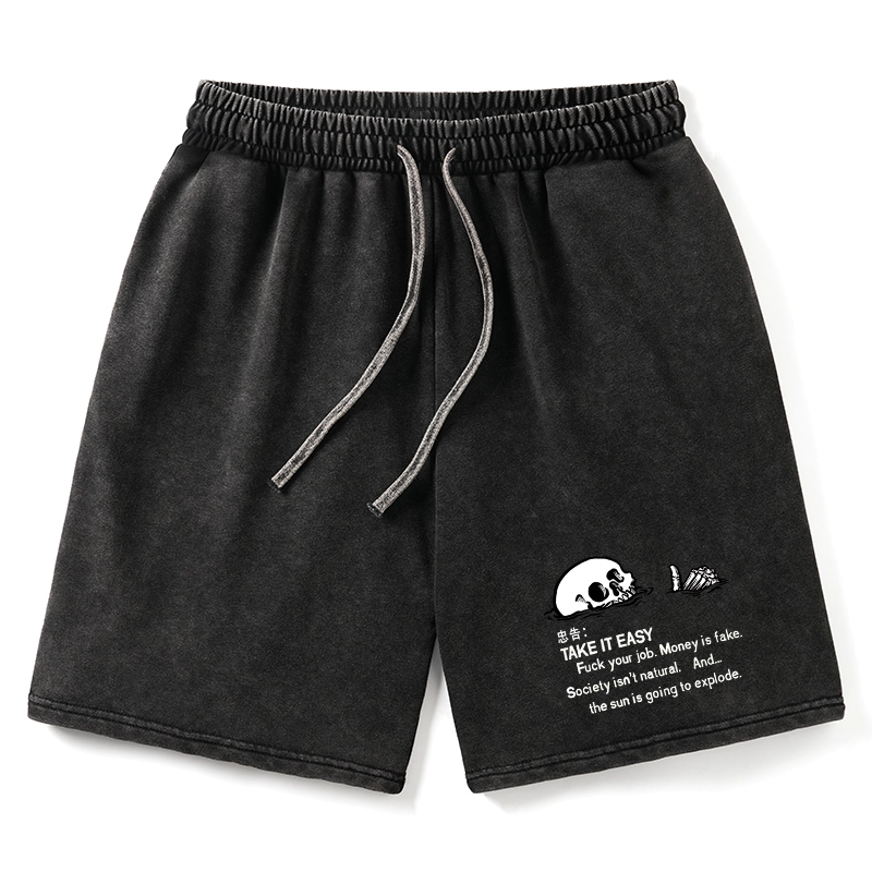 Tokyo-Tiger Skeleton Ridicule Washed Shorts